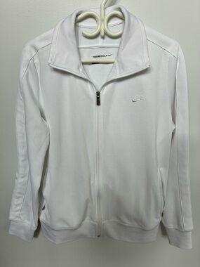 Nike Golf Sport Dri-Fit White Full-Zip Athletic Jacket